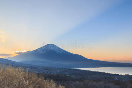 日本人 日落 远的 攀登 紫色 亚洲 日本 早晨 黎明 风景