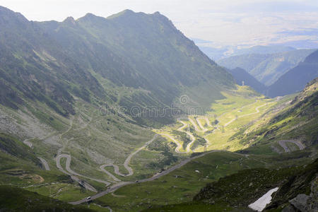 沥青 美丽的 阿尔卑斯山 公路 小山 风景 喀尔巴阡山 植物