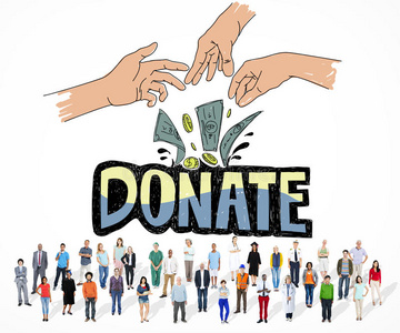 捐钱捐钱慈善慷慨的双手概念照片