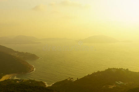 地平线 全景 海景 天空 旅行 天线 美丽的 全景图 商行