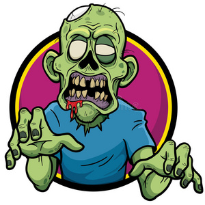 危险,僵尸区. 矢量插图,eps10.