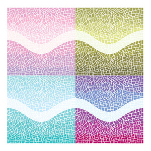 马赛克 浴室 雷帕 插图 曲线 边境 要素 紫色 面板 水塘
