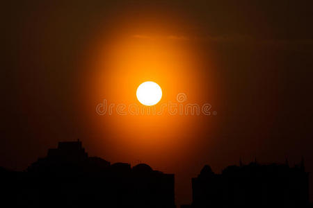 莫斯科 等高线 城市 日落 傍晚 黄昏 伽罗 夏天 光环