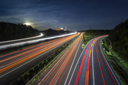 运输 傍晚 街道 汽车 运动 追踪 长的 旅行 交通 模糊