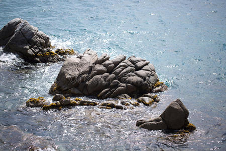 反射 颜色 夏天 地平线 海滩 黄昏 太阳 季节 傍晚 悬崖