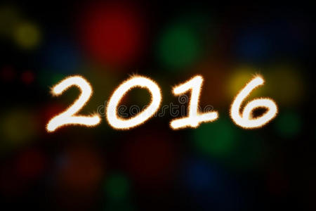 烟花灯形数字2016照片
