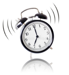 粉红色闹钟响了卡通闹钟一响.