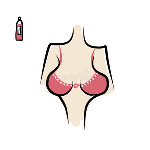 女性乳房素描为您的设计照片
