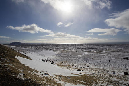 风景 响尾蛇 荒野 冬天 冰岛 冬季 乡村 火山 旅行 旅游业