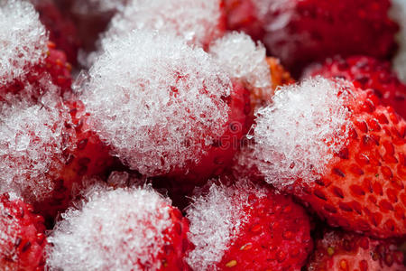 冷冻冰冻草莓图片