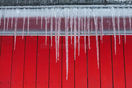 范围 自然 车道 熔化 冰柱 结冰 房子 天沟 春天 纹理