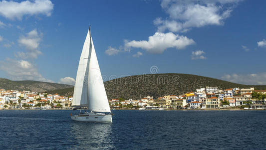 导航 希腊 帆船 冒险 自由的 和平 斯佩 海的 航行 萨隆