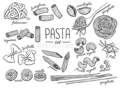 通心粉 墨水 意大利面条 意大利语 烹饪 涂鸦 螺旋面 偶像