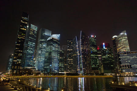 亚洲 风景 旅行 城市景观 中心 海湾 新加坡 地标 城市