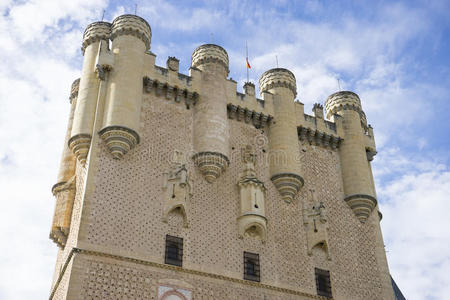 国防，阿尔卡扎尔城堡城市塞戈维亚，西班牙。 罗马老城