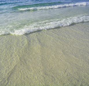 海滩沙子和海水特写