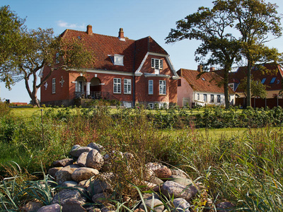彩色传统丹麦房子