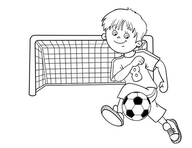 儿童足球绘画图片