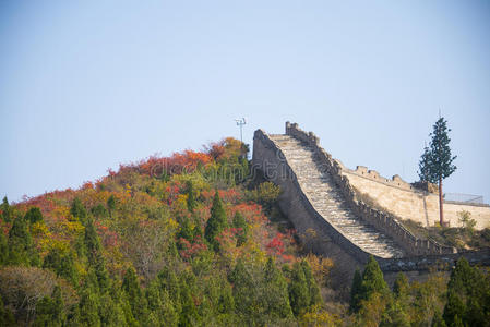 亚洲中国，北京，巴达岭国家森林公园，长城，红叶