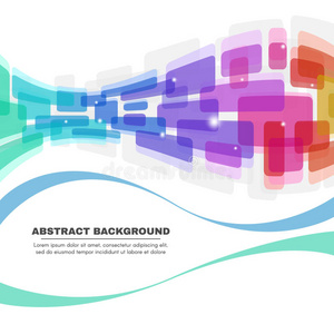 彩色圆角和线波抽象背景