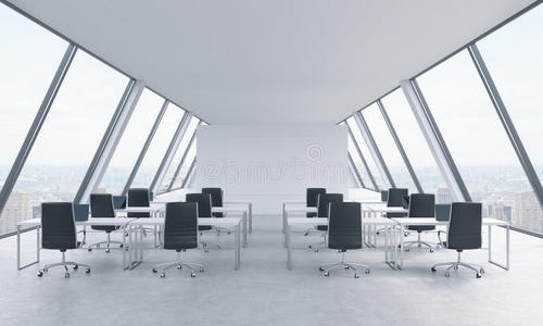 建筑学 商业 公司 极简主义者 办公桌 高的 皮革 办公室