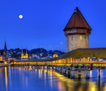 教堂桥或卡佩尔布拉克，卢塞恩，瑞士