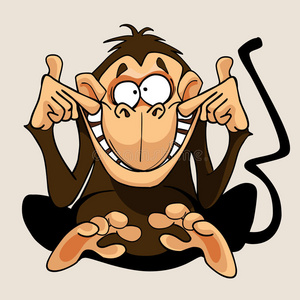 猴子的微笑卡通猴子鬼脸的微笑照片