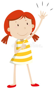 小孩裙子怎么画左臂向上的女孩照片