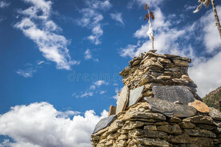 佛教徒 小山 旅行 佛陀 天空 喜马拉雅山 亚洲 尼泊尔人