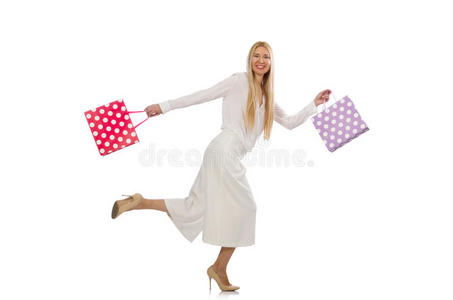 时尚 女士 跑步 购物 购物狂 圣诞节 可爱的 顾客 运行