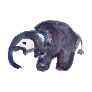 大象灰色收集动物儿童绘画