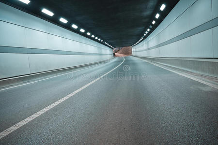 的街景和公路隧道的夜景城市高架路夜景鸟瞰图城市高架桥道路夜景城市