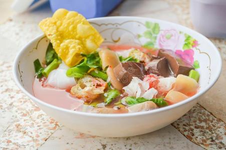 甜的 特写镜头 粉红色 饮食 海鲜 美食家 肉丸 泰语 美味的