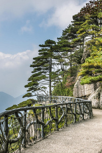 沿着悬崖面建造的一条路