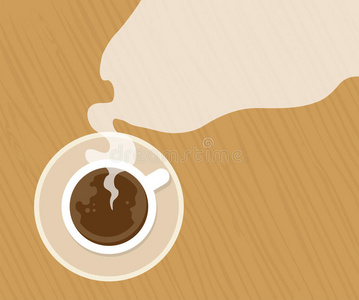 一杯新鲜咖啡浓缩咖啡在桌子上，从视图
