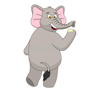 大象卡通矢量插图