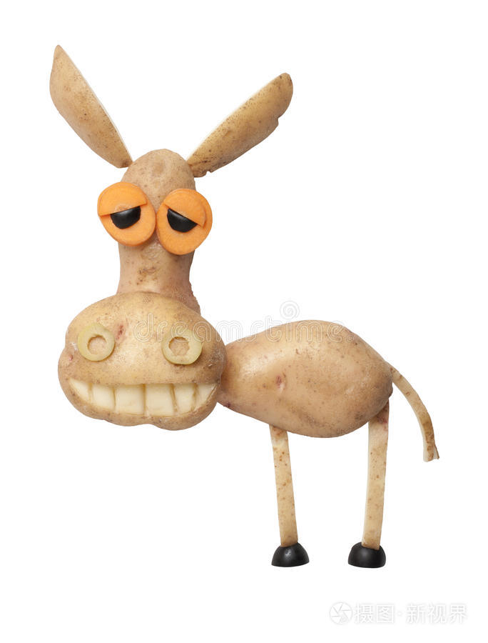 用土豆做的驴子
