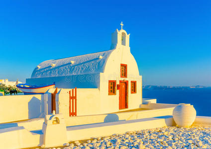 希腊语 菲拉 火山口 米科诺斯 风景 美丽的 穹顶 基督教
