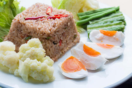 健康 卡皮 鸡蛋 大米 美食家 食物 猪肉 热的 流行的