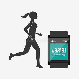 应用程序 运动员 健康 技术 装置 跑步者 插图 智能手表