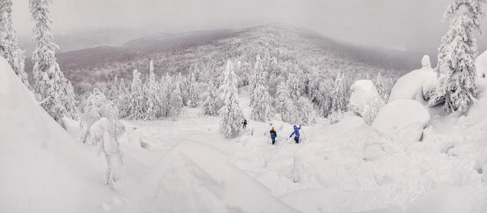 滑雪 日落 背包客 追踪 小山 西伯利亚 风景 运行 自然