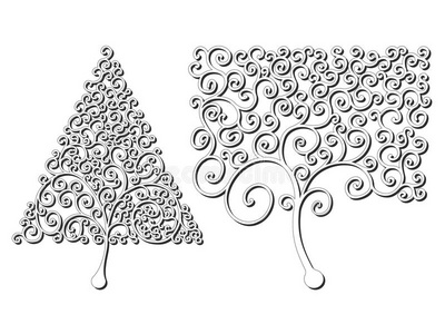 新的 环境 植物学 盆景 卷曲 绘画 圣诞节 橡树 生长