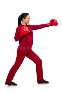 女孩 运动员 有趣的 形式 冠军 拳击 工作 有氧运动 拳击手