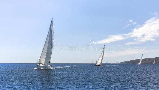 假日 全体船员 地中海 海洋 奢侈 帆船 运动 太阳 闲暇