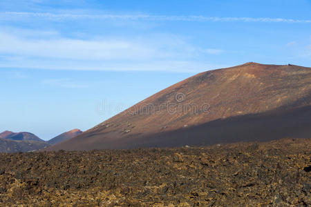 兰扎罗特timanfaya国家公园的火山