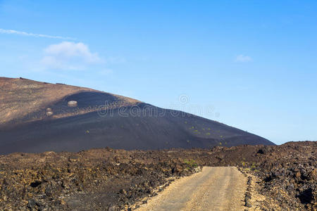 兰扎罗特timanfaya国家公园的火山