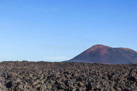 兰扎罗特timanfaya国家公园的火山