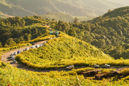 小山 道路 景观 曲线 泰语 街道 泰国 亚洲 公路 天空