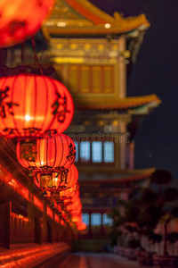 中国寺庙的灯笼