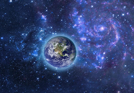 地球在太空中的地球模型。 美国宇航局提供的图像元素。